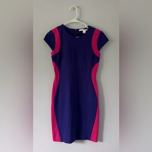 Diane Von Furstenberg Pele Ultramarine Pink Dhalia Dress Size 0